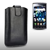SAMSUNG I9010 GALAXY S GIORGIO ARMANI BLACK PU LEATHER CASE / POCKET / POUCH / COVER / BAG, BY CELLAPOD CASES