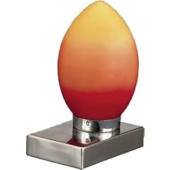 Trio Tischleuchte Touch me Nickel matt Glas orange gelb weiss H�he 21 cm