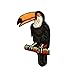 ID 0661 Trained Toucan On Perch Patch Ocean Bird Embroidered Iron On Applique