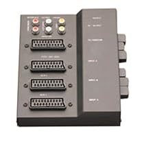 Skytronic Scart switch box  3 SCART in,  1 SCART out  plus 6 RCA phono sockets
