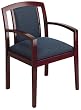 Leg Chair With Partial Upholstered Back Cherry Finish By Office Star Furniture