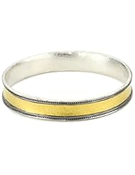 GURHAN "Lancelot" Silver and Gold Hammered Bangle Bracelet