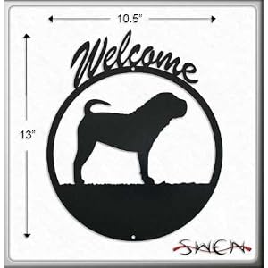SHAR PEI Black Metal Welcome Sign