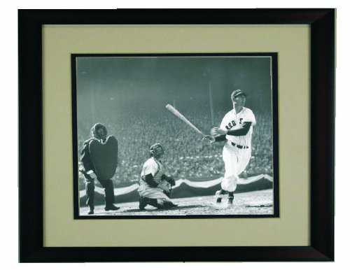 Boston Red Sox Ted Williams Hitting At Fenway Park Framed 8