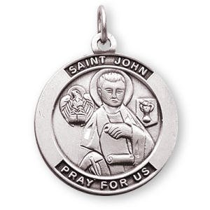 Sterling Silver St John the APostle Medal and 20 Chain