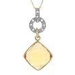 Made in Italy Stunning Necklace With 6.00ctw Precious Stones - Genuine Citrine and Clean Diamonds in Two tone Gold Length 18in