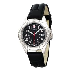 Wenger Men's 73115 Standard Issue XL Charcoal Dial Black Leather Strap Watch