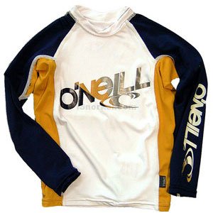 O'Neill boys long sleeve rashguard Lycra shirt with 50+ UV protection