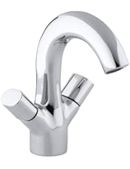 Home Improvement: KOHLER K-10085-9-CP Oblo Two-Handle Monoblock Lavatory Faucet, Polished Chrome - KOHLER
