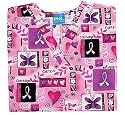 Cherokee Uniforms Ribbons of Hope (XS-5X) V-Neck Medical Scrub Top