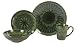 Gibson Terena Bloom 16-Piece Dinnerware Set, Green/Blue