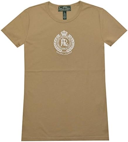Lauren Active Ralph Lauren Women Heritage Crest Tee (Medium, Imperial Khaki)