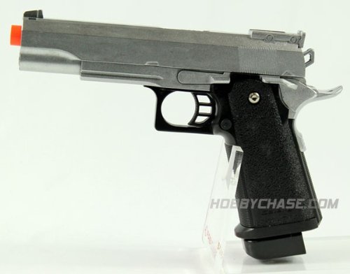 G6 Spring Metal 1911 Silver .45 Style Airsoft Pistol FPS-320 Airsoft Gun