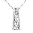 One of a Kind 2/3ctw Princess & Round Diamond Journey Pendant in 14kt White Gold (HI/SI)