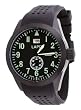 LAPD Men's Black IP Stainless Steel Silicone Strap Military Spec Swiss Analog Watch