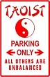 TAOIST PARKING sign * street yin yang zen tao