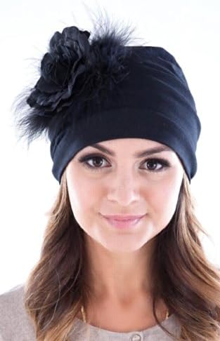 Bella Couture Fashion Women's Luxury Hat 100% Woven Cotton Beanie The Avalon Standard Black
