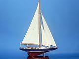 Endeavour 20 Model Sailboat - Already Built Not a Kit - Wooden Sail Boat Replica Model Sailing Yacht America's Cup Racer Nautical Home Beach Wall Décor or Gift