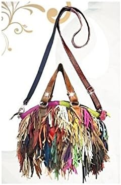 Designer Brightly Colored LEATHER Shag Handbag Purse Design RB3500