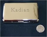 Smooth engraved nickel cigarette case with Kadian