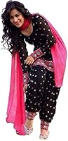 New Indian Latest Designer Women's Black Cotton Unstitched Salwar Suit Dress Material