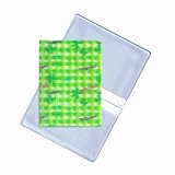 Lenticular Business Card Holder with two pockets: Size 3x4-1/4 closed, , Green