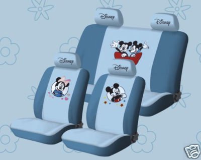 Holiday Season- FREE upgrade any shipping service to PRIORITY MAIL (only takes about 2-3days.) New Mickey Mouse Universal Car Seat Cover - 10pcs Full Set... Blue - With Free Gift of Non-slip Dash Grip Pad Mat