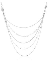 Sterling Silver Italian Multi-Strand and Multi-Chain Style Necklace, 20"