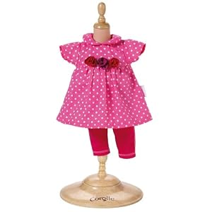 Corolle Doll Fashions 14-Inch Pink Polka Dot Dress Set by 