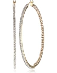 14k Italian Gold Cubic Zirconia Hoop Earrings