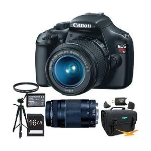 Canon EOS Rebel T3 SLR Digital Camera w/ 18-55mm & 75-300mm Ultimate Rebel Experience