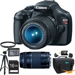 Canon EOS Rebel T3 SLR Digital Camera w/ 18-55mm & 75-300mm Full Photo Experience kit