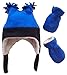 N'Ice Caps Boys Sherpa Lined Micro Fleece Four Corner Ski Hat and Mitten Set