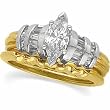 14K Two-Tone Gold Diamond Wedding Set - 1.30 Ct.