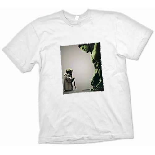 Yoda V Incredible Hulk Super Hero T-shirt Picture