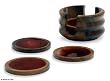 Orange agate and cedar coasters, 'Heart of Earth' (set of 6)