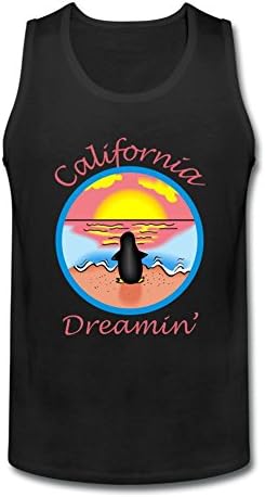 OMANED Men's A Penguin In Beach Sunset California Dreaming Tank Top
