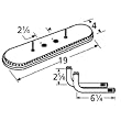 Oval Twin Aluminized Steel Burner with L-Shaped Venturi