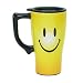 Smiley Face Ceramic Travel Mug with Snap-on Lid - Have a Nice Day!