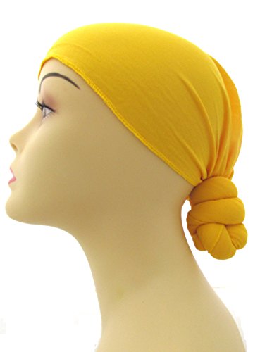 Pre-Tied Knotted Head Wrap Scarf (Yellow)