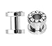 Plugs Surgical Steel Double Flared Hollow Tunnels CZ 2 Pieces from 8 Gauge - 00 Gauge