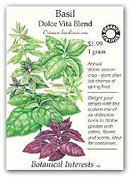Basil Seeds Dolce Vita Blend Certified Organic 500 Seeds