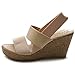 Ollio Women's Shoe Strappy High Heel Wedge Platform Sandal