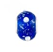 Pandora Style Charm Bead (Z272) Murano Style Lampwork Glass (15mm x 10mm) (fits Troll too) ~ Sapphire Blue with White Speckles and White Dots
