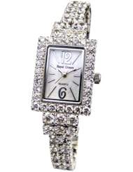 Gemorie Women Fashion Rectangular Watch with Jewelry Band in Rhodium Plating (128965)