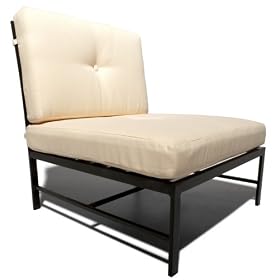 Strathwood Falkner Sectional Armless Lounge Chair with Seat and Back Cushions
