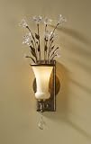 Murray Feiss WB1376GIS Jardin Botanique 1-Light Wall Sconce, Gilded Imperial Silver Finish with Cream Etched Glass and Hand Polished Crystal Accents