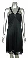 Nine West Womens Black Spider Net V-neck Short Dress 10 for Cheap