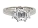 Platinum Emerald and Trapezoid Diamond 3-Stone Ring (GIA Certified 1.51 ct center, 2.10 cttw, G color, SI1 clarity), Size 6