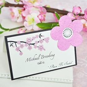  Please Be Seeded Cherry Blossom Plantable Seed Place Cards (set of 12) - Baby Shower Gifts & Wedding Favors